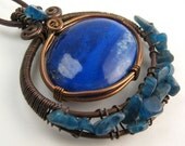 Lapis Lazuli Copper Oval Pendant Necklace