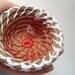 SALE Candy Cane Bowl, Handmade Pine Needle Basket, White and Red with Candy Beads, Christmas Basket