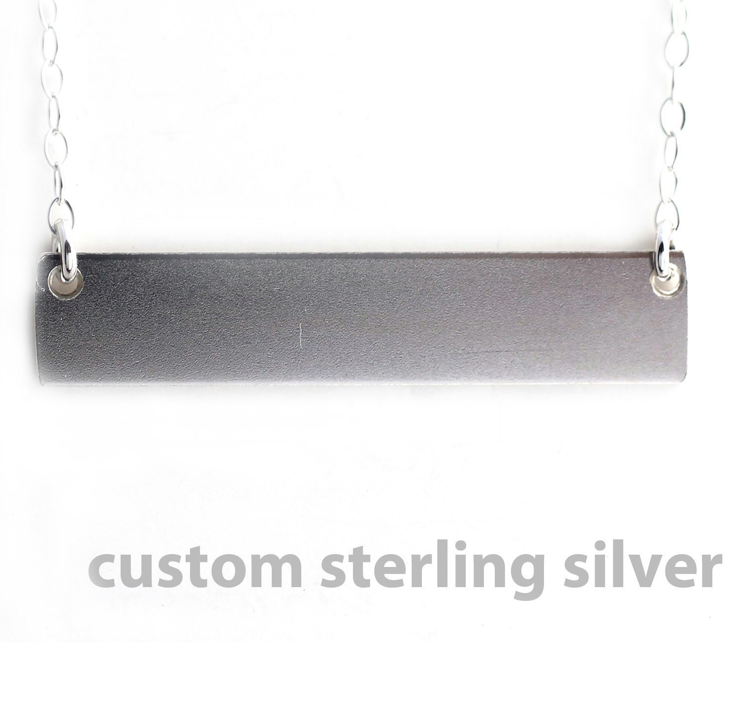 The Name Plate Necklace Custom Sterling Silver 1 1/4"