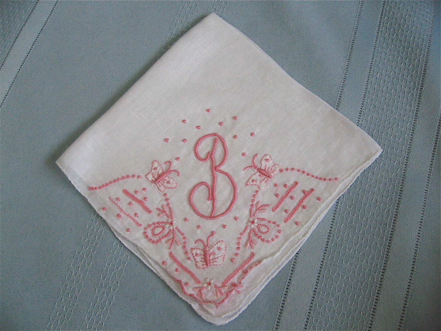 Vintage Monogrammed Handkerchief