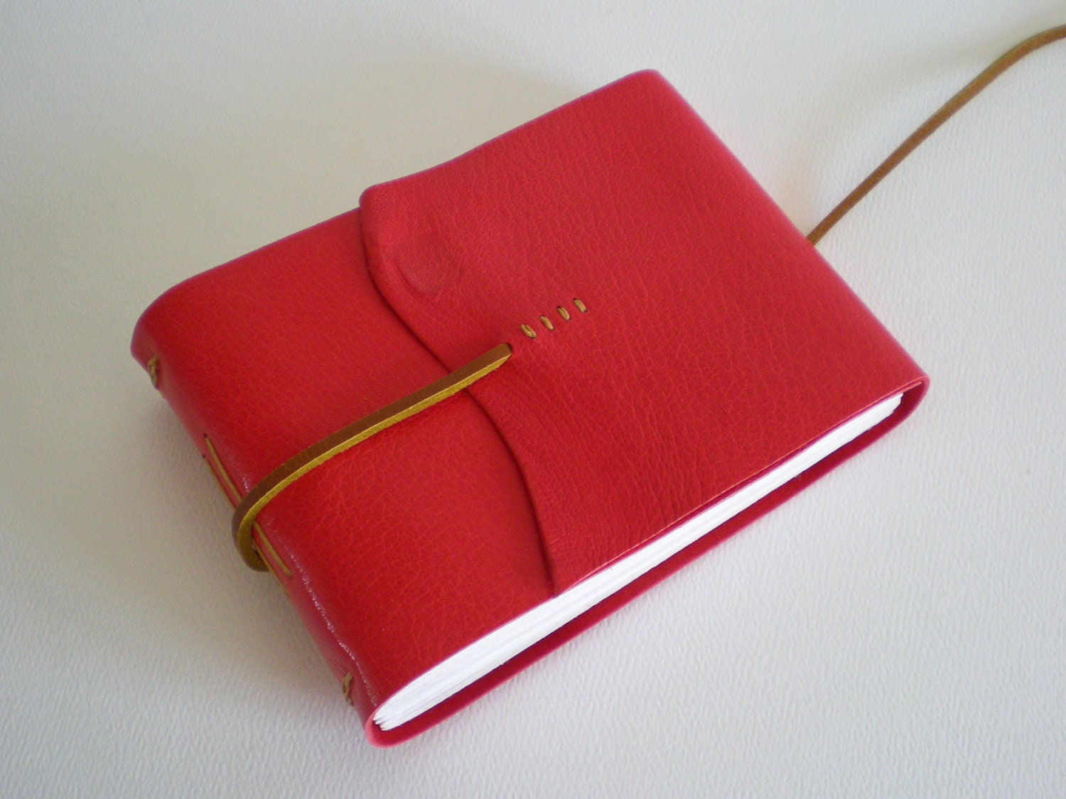 Memory Book / Scrapbook - Leather Medieval Longstitch binding - A6 medium size, custom, bespoke, personalised