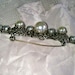 Vintage Brooch with Pearls and Silver Filigree work made in Germany. Dainty costume jewelry bar pin for the bride