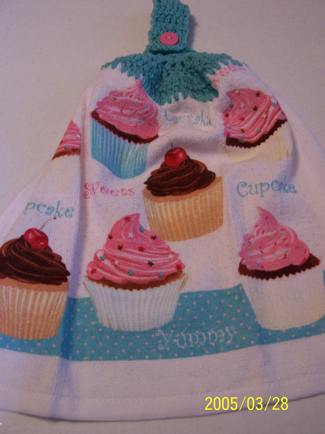 Cupcakes Crochet Top Kitchen Towel
