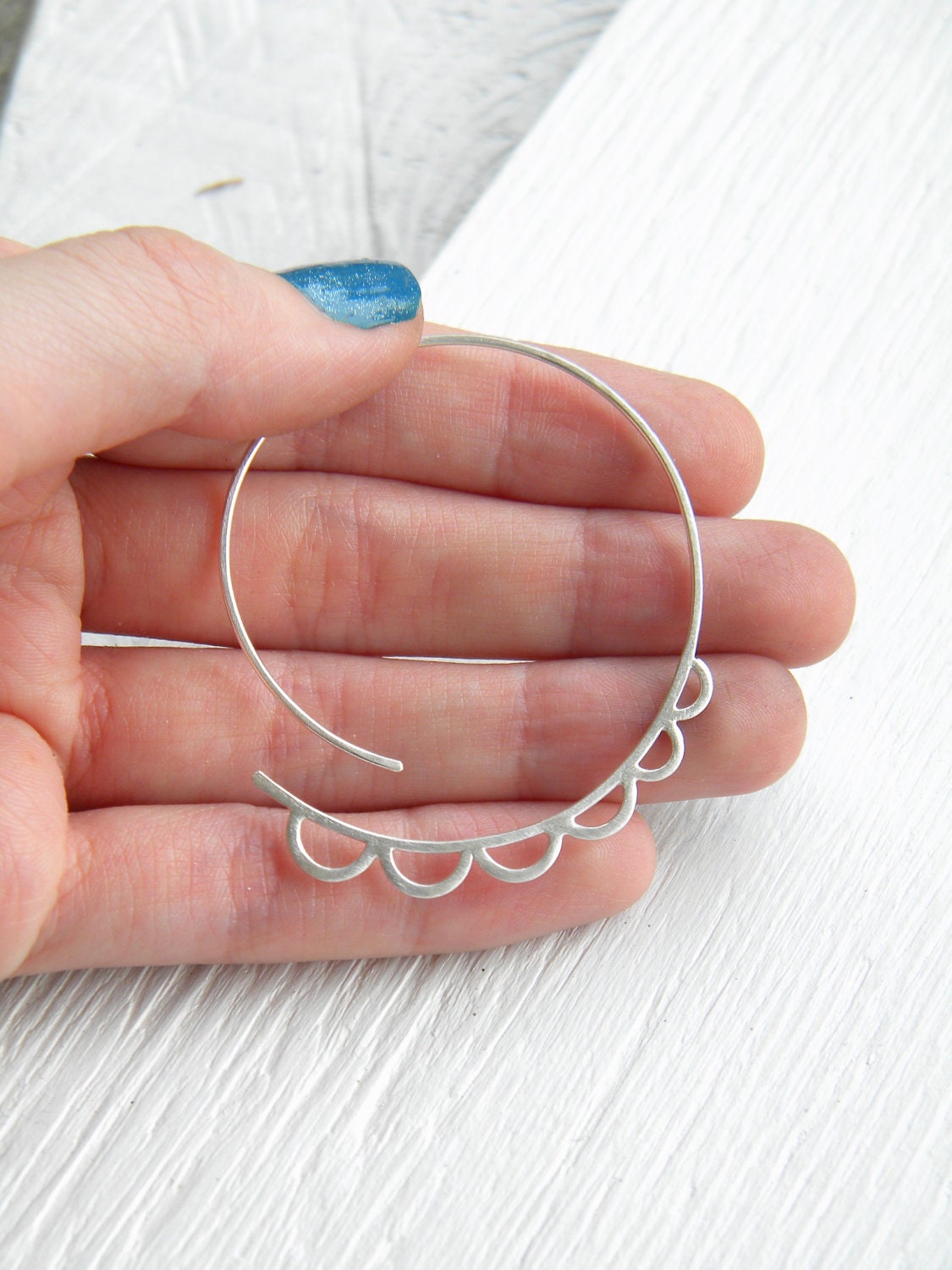 The Extrovert - funky sterling silver open hoops with bubbles