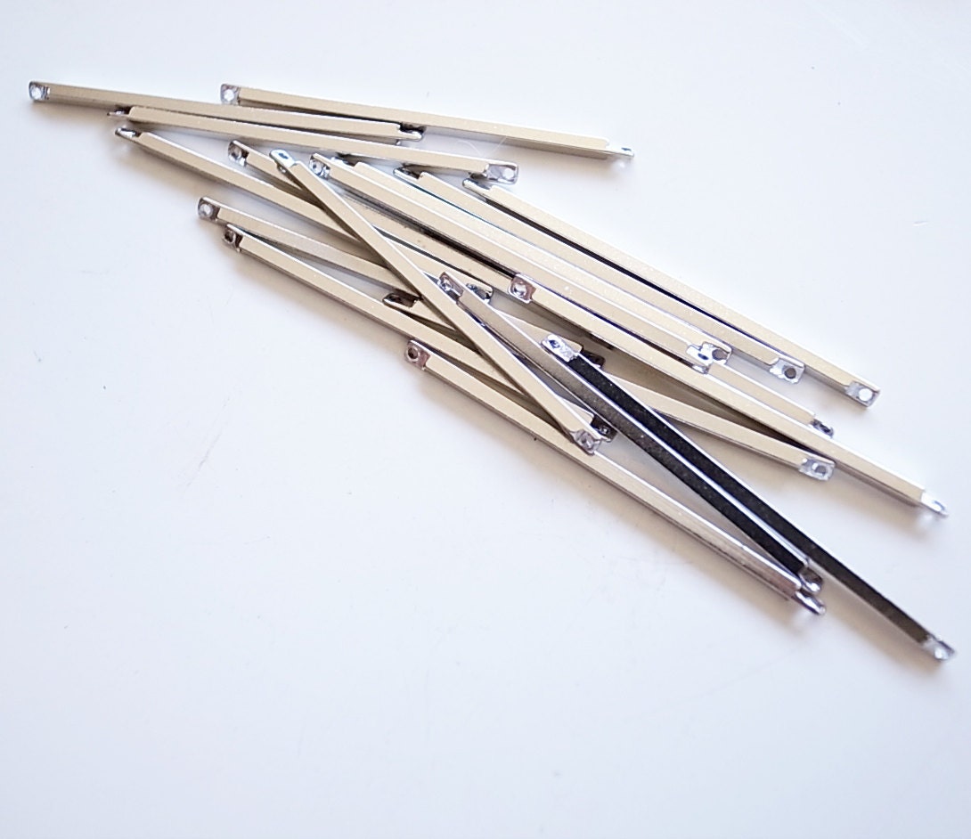 21g 30 pieces of raw brass connector bar link 40 mm long make your own chain with new plating in steel color