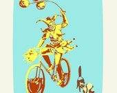 Bicycle Print, The Jester and the Scaredy Cats, Fine Art Archival Giclee
