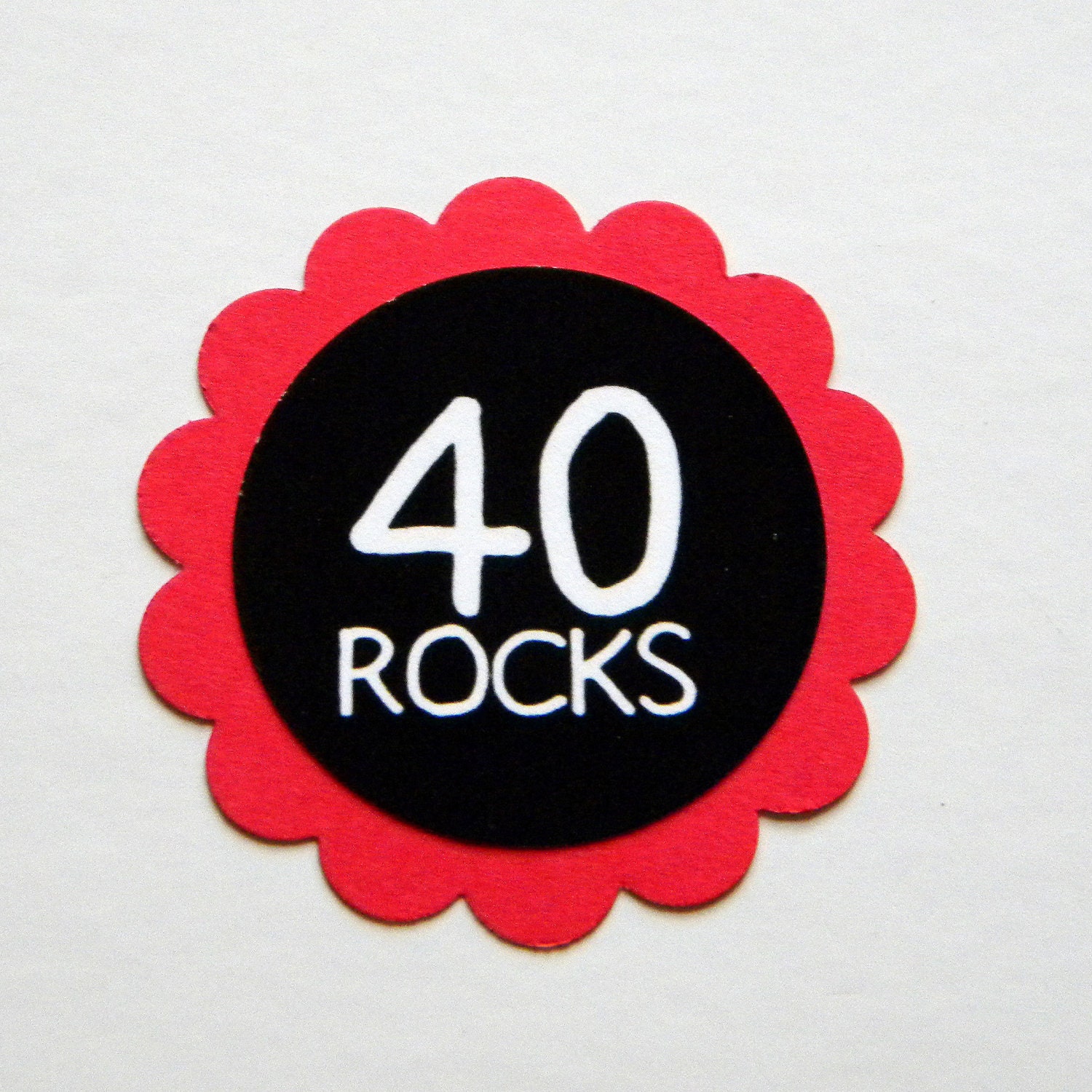 40th Birthday Favor Tags 40 Rocks Set Of 12 Red And Black By Cara s 