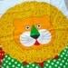 Vintage Fabric Cutout - LEO the LION - Calico Printed Fabric - Large Stuffed DOLL - Cranston Print Works