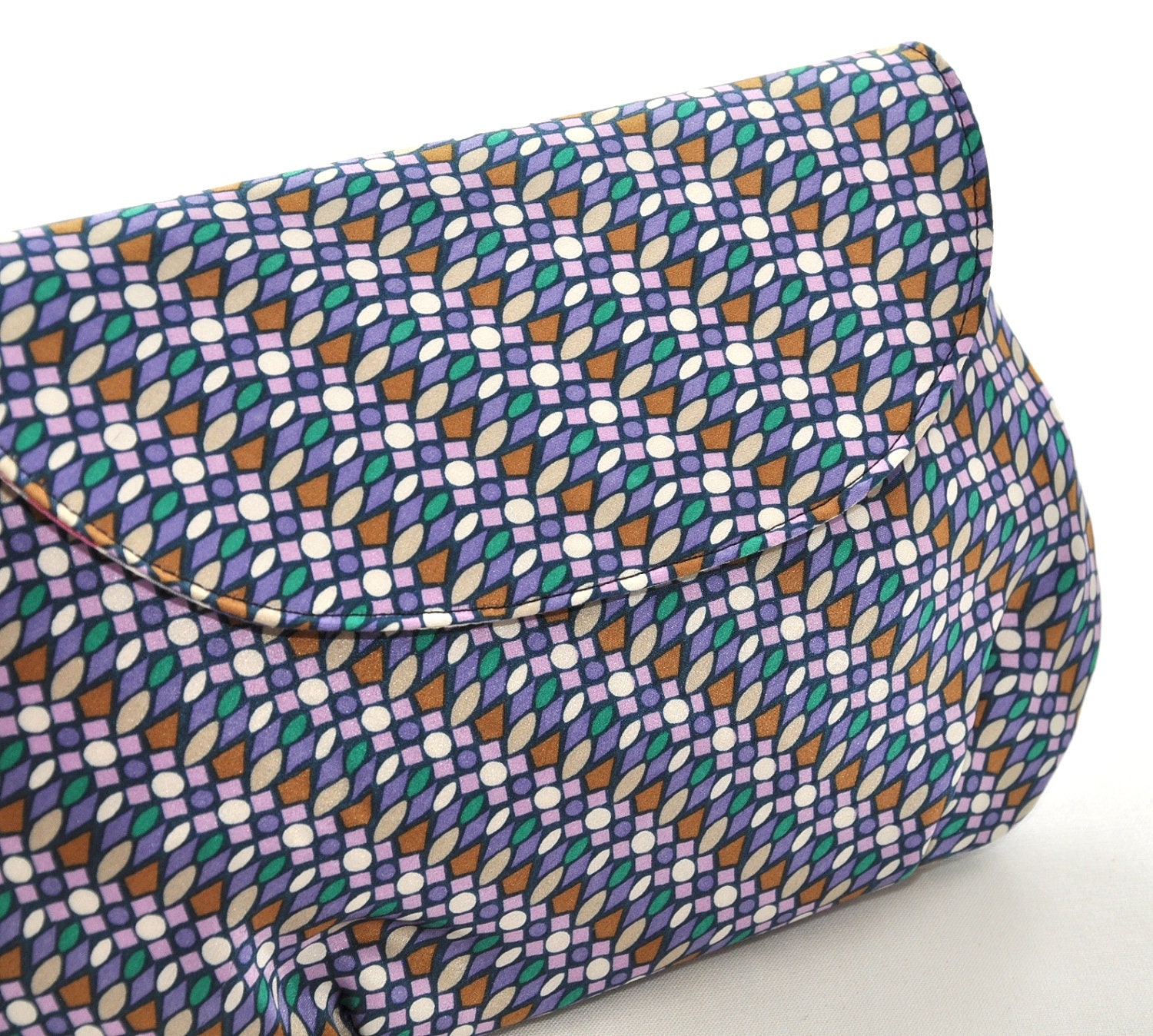 CLUTCH /// Silk Geometric Print Addy Wristlet