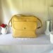 Vintage Luggage Overnight Bag Carry On Bag Mustard Yellow Retro Luggage Weekender