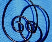HAZEL 2. 18 gauge oxidized copper wire oval swirl hoop earrings