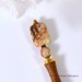 Red, White and Grey Natural Stone on Hand Carved Hair Stick, Hairstick