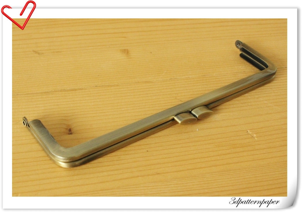 Purse frame for make a purse / bag 18.5cm x 5cm / Anti bronze C40