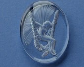 Vintage Glass Intaglio Fairy Cab Cameo West Germany