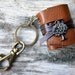Miniature Book keychain Tree & Vintage Tan color