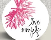 CLOSEOUT SALE Live Simply Key Chain 1.5" 1-1/2 Inch