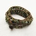 African Turquoise Leather 4x Wrap Bracelet / bohemian green mint natural woodland garden fresh fashion summer spring