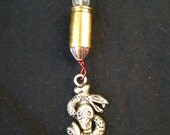 Wire Wrapped STEAMPUNK PENDANT - Necromancer with Bullet Casing, Snake and Skull Charm, Quartz, etc- Dress Up - Gift - Fashion - Fun