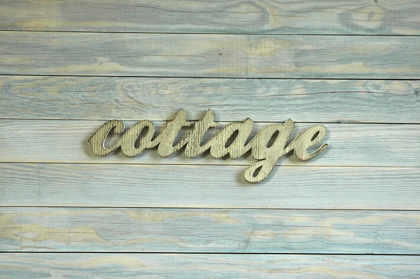 COTTAGE Sign Wood Handmade Rustic Primitive Cabin Vintage Shabby Chic Gift