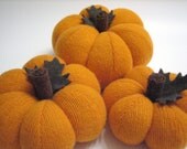 Trio of Fabric Sweater Thanksgiving Pumpkins Handmade from Felted Wool - Collection No. 21