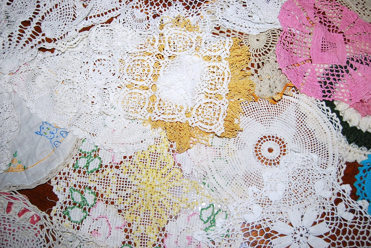 Crochet and Linen Doily Collection 24 Pieces