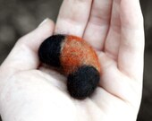 Handmade Wolly Worm Pyrrharctia Isabella Moth Larva Soft Sculpture 100% Wool Art Gift Under 10 Nature Lover - READY TO SHIP