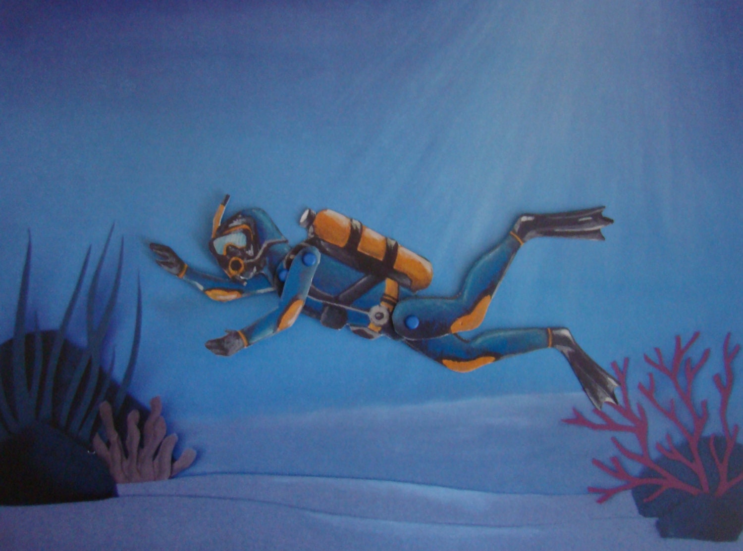 Scuba Diver Jointed paper doll