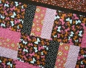 SALE- Just Reduced - Hearts a Flutter Large Lap or Baby  Quilt  57 x 57