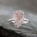 Morganite Ring - Raw Uncut Rough Morganite - Sterling Silver Ring - Handmade and Designed by A Second Time