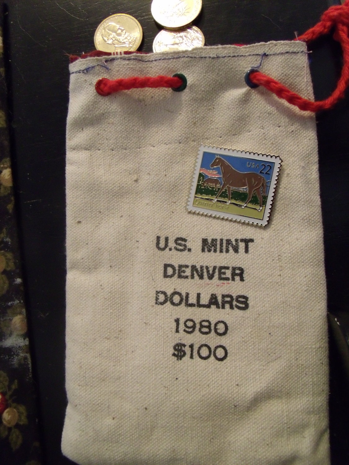 Bag upcycled Authentic Vintage Bank Bags Case Great for Burning Man
