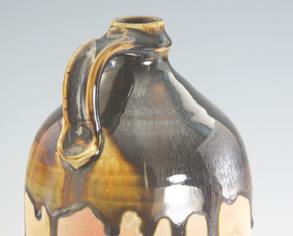 Perfect Whiskey Jug in Wood Ash and Tenmoku (Brown)