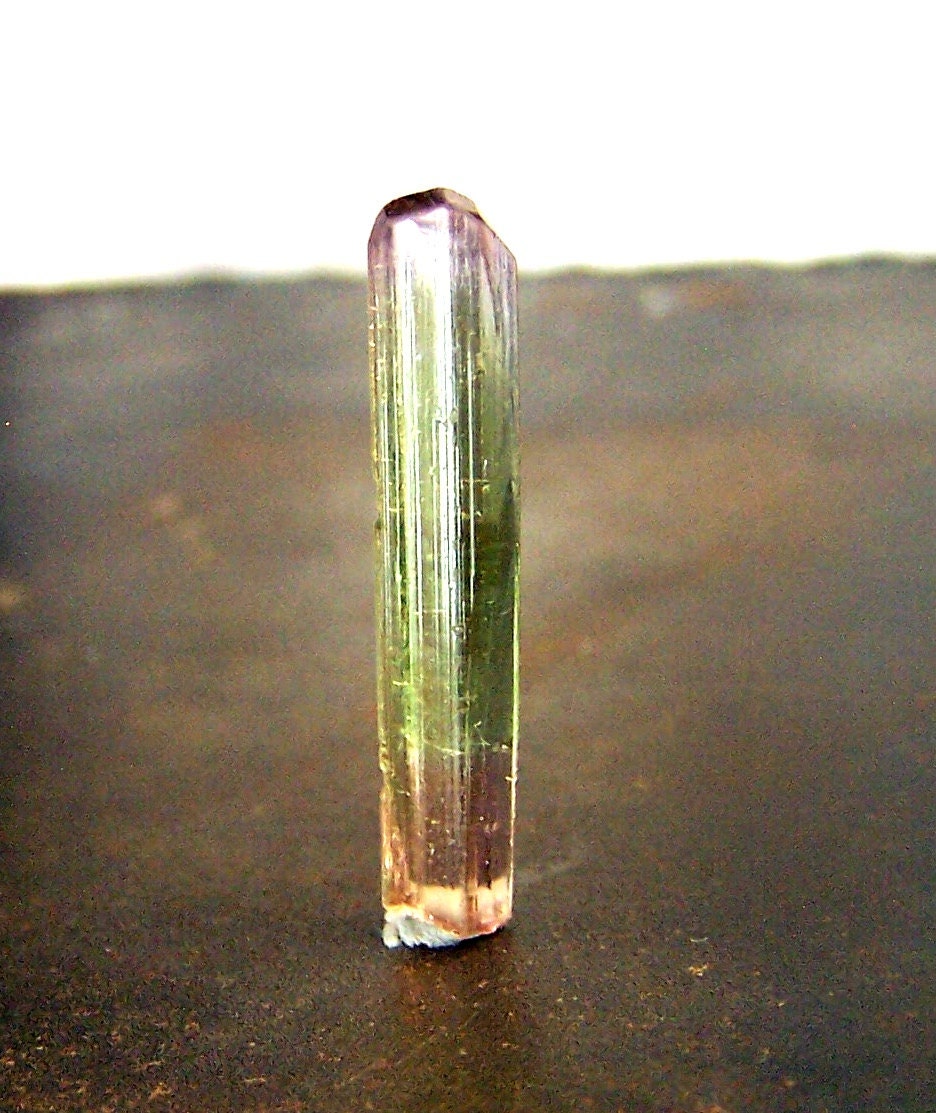 Tourmaline - Crystal - Tourmaline Crystal - blade - Pink Green bi color - bicolor - gemmy clear - wire wrap crystal - specimen - watermelon