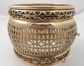 Vintage Massive Whiting and Davis Clamper Goldtone Bangle