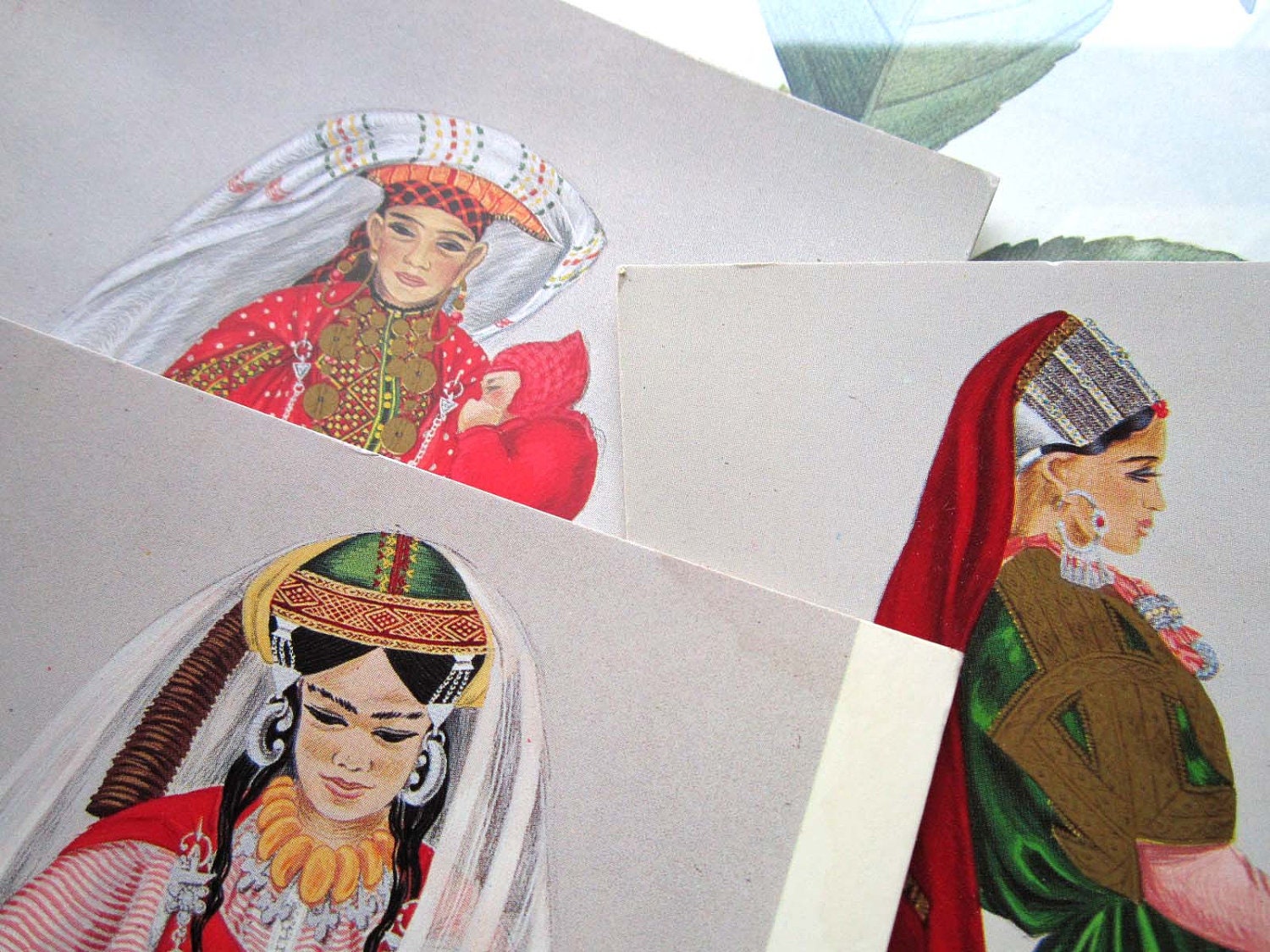 Three Vintage Postcards Women from Morocco