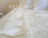 Reserved for Iris -  TABLE CLOTH...linen with frayed ruffle "Lilly" (off-white) - custom size