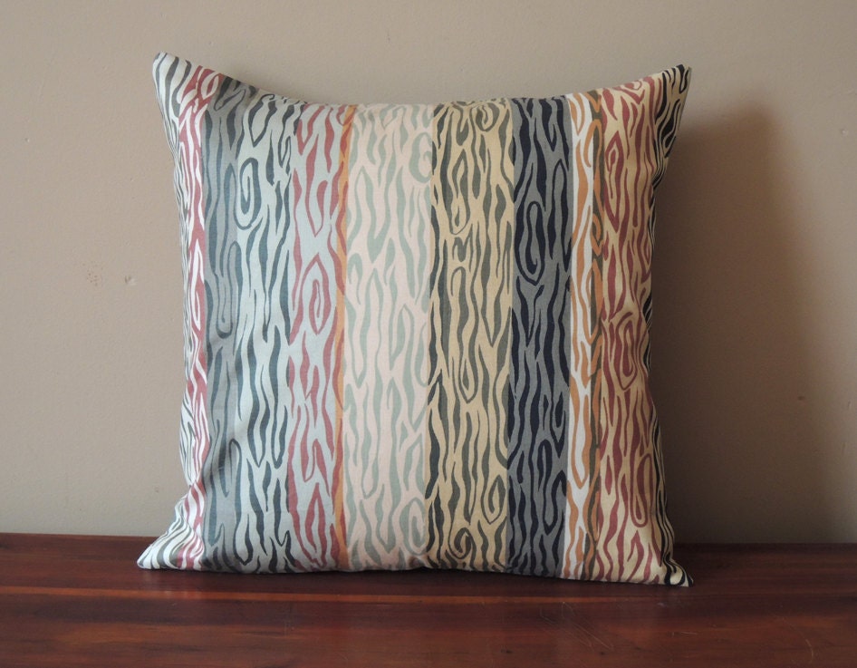 muted faux bois stripe vintage cotton home decor pillow case 16 x 16
