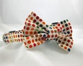 Adjustable Dog Collar Bow Tie Colorful Polka Dots