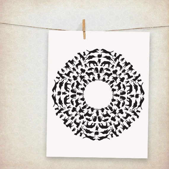 puppy mandala - lab / labrador retriever - 10x8 print