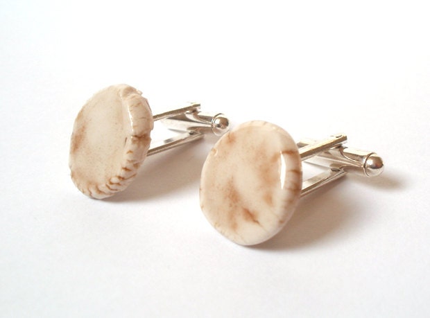 unique porcelain cufflinks for him, handmade in the UK, No. 2