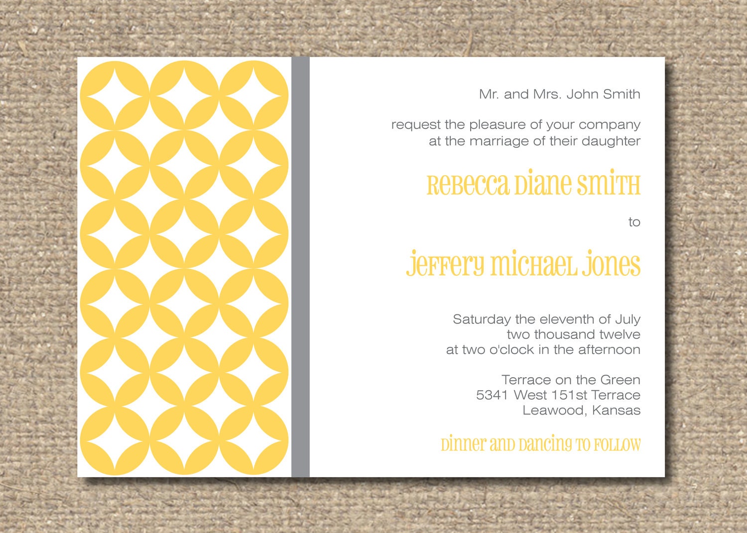 Rebecca Printable Wedding Invitation Suite