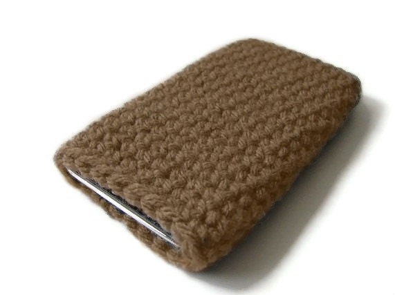iPhone iPod iTouch Cover Crochet Sleeve Phone Case Brown, MADE TO ORDER, Graduation Gift