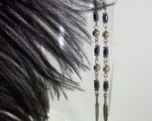 Hemania - long bided earrings with hematite gemstone.