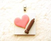 Cookie Pendant Miniature Food Jewelry Write A Message On The Cookie