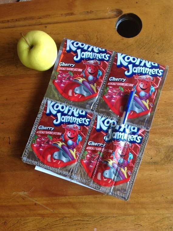 Items similar to Recycled KoolAid Juice Pouch Notebook on Etsy