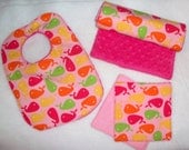 Baby Gift Set - Bib, Burp Cloth, Washcloths