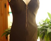 1960s Mod One Piece Swimsuit Ring Pull Zipper SZM/L COLE of CA