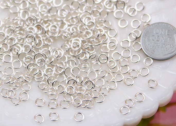 5mm Small Silver Plated Jump Rings, Brass - 200 pc set