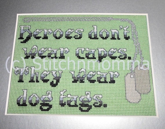 11017 Heroes - Original Design Cross Stitch Military / Army / Navy / Air Force / Marines / Coast Guard PDF Pattern - DIGITAL DOWNLOAD