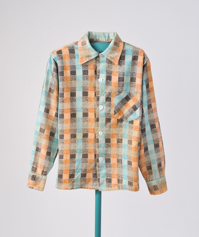 Vintage 50's Boys Plaid Flannel Shirt Mayberry RFD Opie Shirt