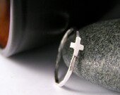 Sterling Silver Sideways Cross Ring